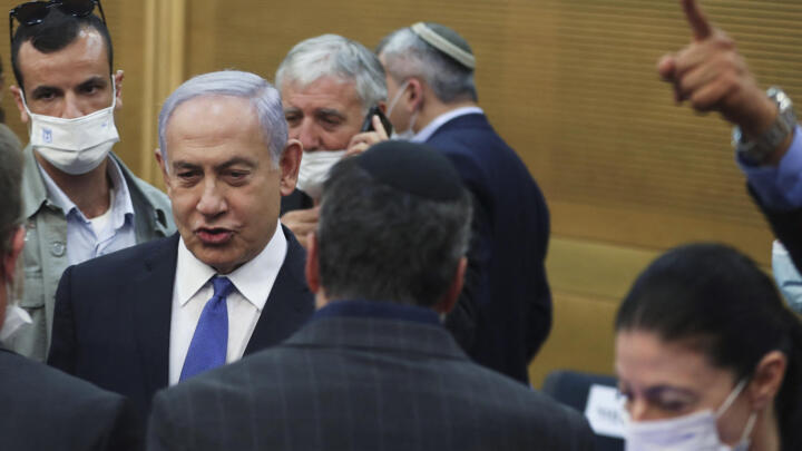 Israeli Prime Minister Benjamin Netanyahu attends a special session of the Knesset that elected Labour Party veteran Isaac Herzog president on June 2, 2021.